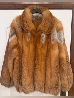 Luxurious Red Fox Fur Jacket - Mens Coat